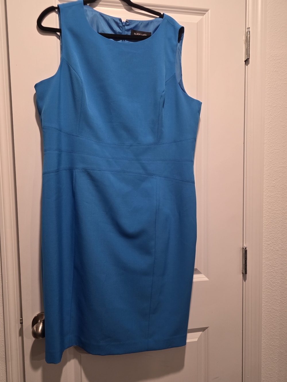 Tahari ASL Sleeveless Midi Sheath Dress in Bright Blue